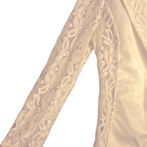 S Women Lace Single Button Shirt Open Front Lapel Neck Long Sleeve - Picture 5 of 14